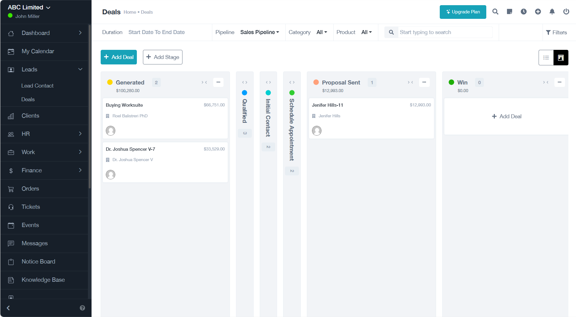 Sales Management - Deals Stages